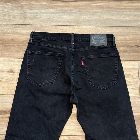 Men's Levis 505 Regular Fit Denim Jeans SZ 33x30 Black Stretch Modern Red Tab - Picture 8 of 12
